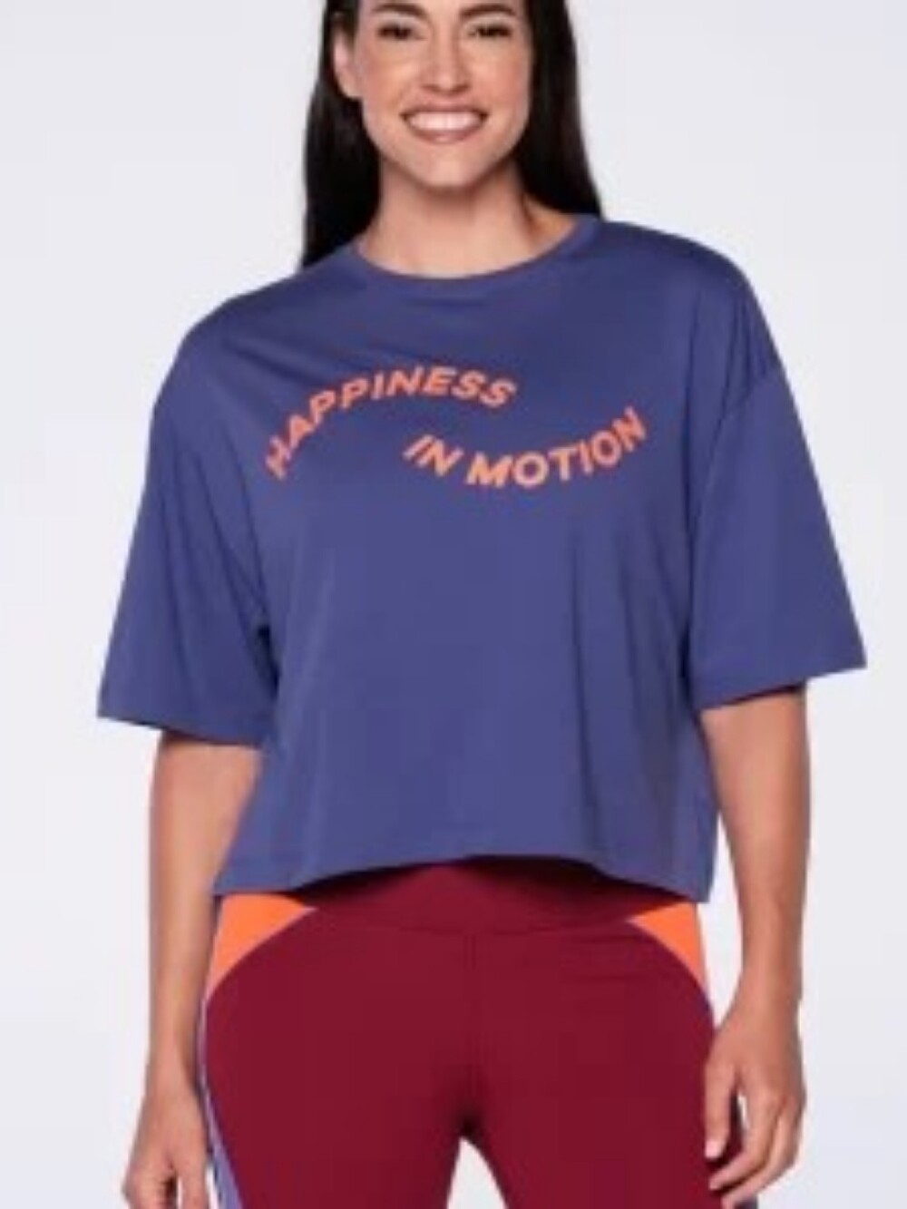 Happiness In Motion Graphic Crop Tee